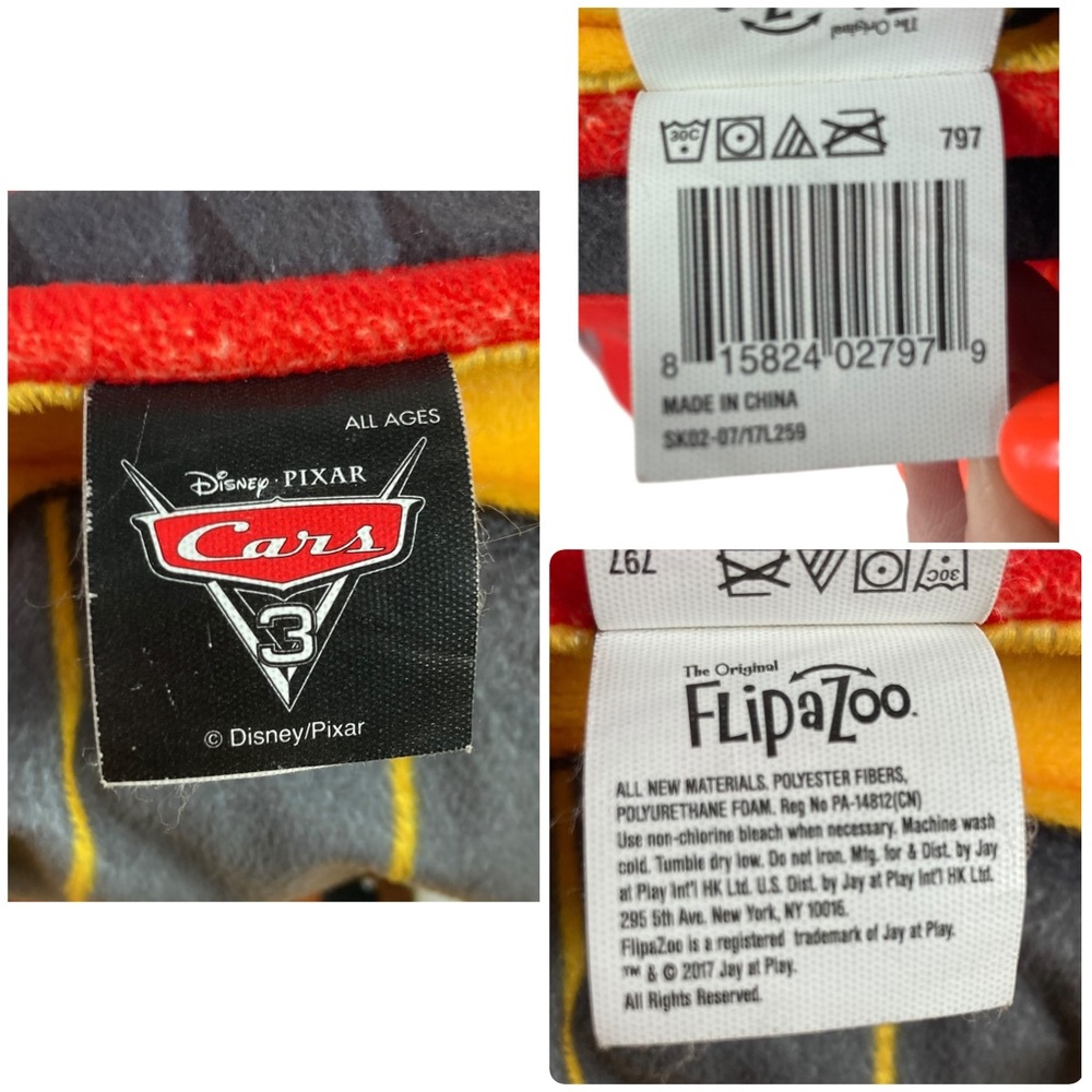 Disney Pixar Cars 3 Flip a Zoo Lightning McQueen Cruz Ramirez 14” Plush 2017 - Picture 9 of 9